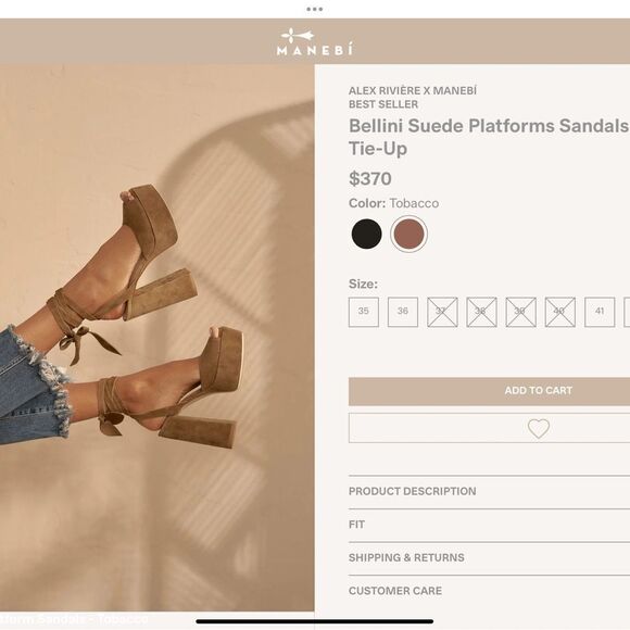 manebí Shoes - Manebí Bellini Suede platforms sandals tie-up